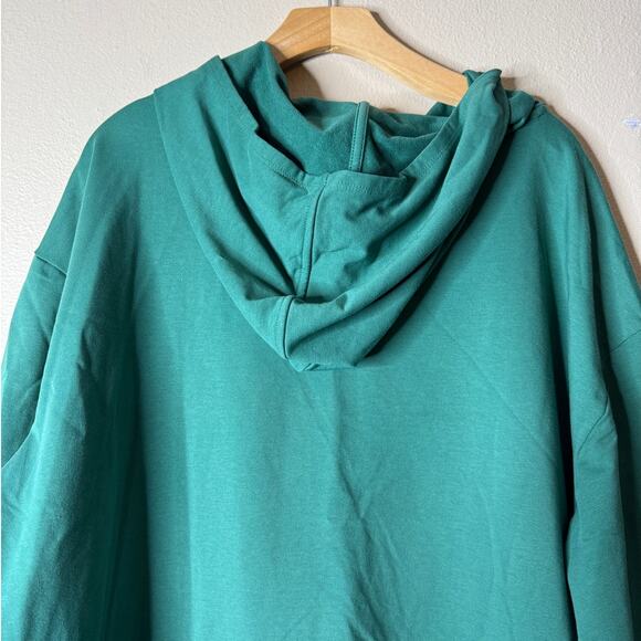 J. Jill Fit 1X Green 3/4 Sleeve Pullover Hoodie Sweatshirt - Picture 7 of 9